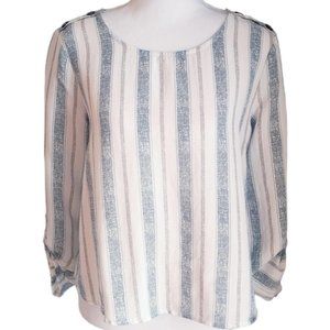 Sweet Wanderer Button Sleeve Women's Top Size Large With Button's On The Back